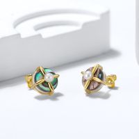 1 Pair Modern Style Simple Style Geometric Plating Sterling Silver 14k Gold Plated Ear Studs main image 1