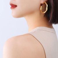 1 Pair Simple Style Geometric Stainless Steel 18k Gold Plated Ear Studs main image 1