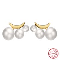 1 Pair Modern Style Simple Style Geometric Polishing Plating Sterling Silver 14k Gold Plated Ear Studs main image 6