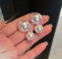 1 Pair Sweet Geometric Round Plating Imitation Pearl Drop Earrings sku image 19