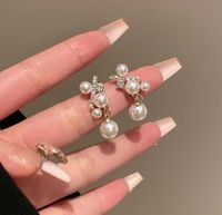 1 Pair Sweet Geometric Round Plating Imitation Pearl Drop Earrings sku image 15
