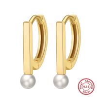 1 Pair Elegant Modern Style Letter Plating Sterling Silver 14k Gold Plated Ear Studs main image 3