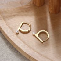 1 Pair Elegant Modern Style Letter Plating Sterling Silver 14k Gold Plated Ear Studs main image 1