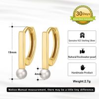 1 Pair Elegant Modern Style Letter Plating Sterling Silver 14k Gold Plated Ear Studs main image 2