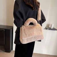 Women's Plush Solid Color Cute Basic Sewing Thread Square Flip Cover Square Bag main image 6