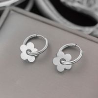 1 Pair Elegant Flower Plating 304 Stainless Steel 18K Gold Plated Earrings sku image 1
