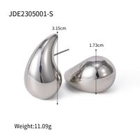 304 Stainless Steel Titanium Steel IG Style Modern Style Classic Style Water Droplets Solid Color Earrings Necklace sku image 2