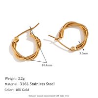 1 Pair Vintage Style Simple Style Irregular Solid Color Plating Stainless Steel 18k Gold Plated Drop Earrings sku image 1