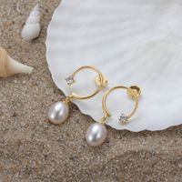 1 Pair Elegant Simple Style Geometric Polishing Plating Sterling Silver 14k Gold Plated Drop Earrings main image 4