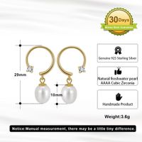 1 Pair Elegant Simple Style Geometric Polishing Plating Sterling Silver 14k Gold Plated Drop Earrings main image 2