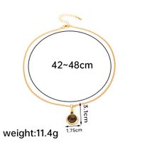 Elegant Simple Style Color Block Copper Plating Inlay Natural Stone Obsidian 18k Gold Plated Pendant Necklace main image 2