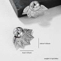 1 Pair Elegant Streetwear Leaf Plating Metal Ear Studs main image 2