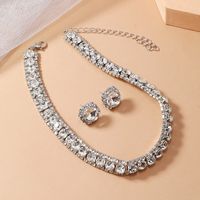 Elegante Glamour Lujoso Geométrico Aleación Embutido Diamantes De Imitación Mujeres Aretes Collar main image 5