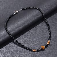 Modern Style Streetwear Geometric Tiger Eye Obsidian Unisex Necklace main image 3