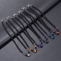 Moderner Stil Strassenmode Geometrisch Tigerauge Obsidian Unisex Halskette main image 1