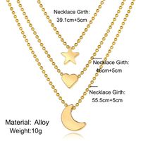 Lady Star Moon Alloy Women's Three Layer Necklace main image 2