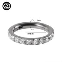 Simple Style Round Titanium Alloy Inlay Zircon Nose Ring sku image 10