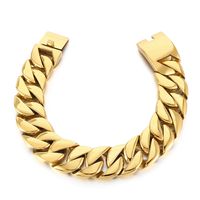 Stainless Steel 18K Gold Plated Punk Streetwear Plating Solid Color Bracelets Necklace main image 4