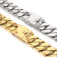 Stainless Steel 18K Gold Plated Punk Streetwear Plating Solid Color Bracelets Necklace main image 5