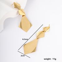 1 Pair Fashion Triangle Geometric Heart Shape Plating Stainless Steel 18k Gold Plated Dangling Earrings main image 10