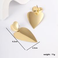 1 Pair Fashion Triangle Geometric Heart Shape Plating Stainless Steel 18k Gold Plated Dangling Earrings sku image 3