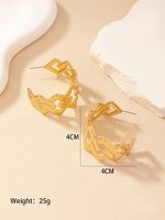 1 Pair Simple Style Rhombus Plating Alloy Gold Plated Ear Studs main image 10