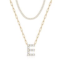 Elegant Streetwear Letter Copper Plating Inlay Zircon 14k Gold Plated Pendant Necklace sku image 5