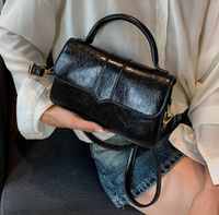 Women's Pu Leather Solid Color Streetwear Square Flip Cover Handbag sku image 1