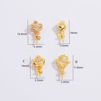 Sweet Simple Style Flower Sterling Silver Plating Inlay Zircon Gold Plated Jewelry Accessories main image 2