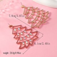 1 Pair Cute Christmas Tree Gingerbread Star Plating Hollow Out Inlay Arylic Alloy Rhinestones Gold Plated Drop Earrings main image 7