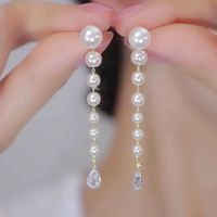 1 Pair Glam Retro Geometric Artificial Pearl Gold Plated Silver Plated Drop Earrings main image 3