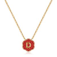 Vintage Style Round Dots Letter Flower Copper 14k Gold Plated Pendant Necklace In Bulk sku image 4