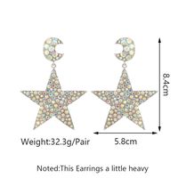 1 Pair Glam Lady Shiny Star Moon Plating Inlay Zinc Alloy Rhinestones Dangling Earrings main image 4