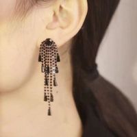 1 Pair Retro Exaggerated Rock Chain Plating Alloy Rhinestone Gold Plated Silver Plated Drop Earrings main image 4