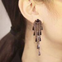 1 Pair Retro Exaggerated Rock Chain Plating Alloy Rhinestone Gold Plated Silver Plated Drop Earrings main image 3