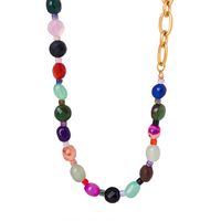 Wholesale Casual Bohemian Simple Style Geometric Agate Titanium Steel Plating 18k Gold Plated Necklace main image 6