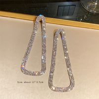 1 Pair Elegant Triangle Snake Plating Inlay Alloy Copper Alloy Artificial Rhinestones 18k Gold Plated White Gold Plated Drop Earrings sku image 15