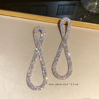 1 Pair Elegant Triangle Snake Plating Inlay Alloy Copper Alloy Artificial Rhinestones 18k Gold Plated White Gold Plated Drop Earrings sku image 16