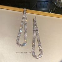 1 Pair Elegant Triangle Snake Plating Inlay Alloy Copper Alloy Artificial Rhinestones 18k Gold Plated White Gold Plated Drop Earrings sku image 13