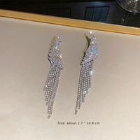 1 Pair Elegant Triangle Snake Plating Inlay Alloy Copper Alloy Artificial Rhinestones 18k Gold Plated White Gold Plated Drop Earrings sku image 11