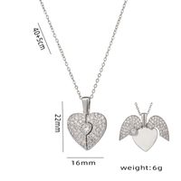 Wholesale Ig Style Classic Style Heart Shape Stainless Steel Plating Inlay 18k Gold Plated Zircon Pendant Necklace sku image 2