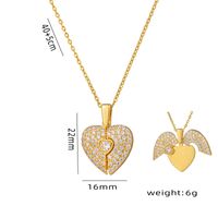 Wholesale Ig Style Classic Style Heart Shape Stainless Steel Plating Inlay 18k Gold Plated Zircon Pendant Necklace sku image 1