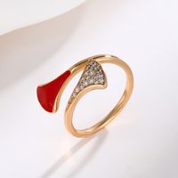 Wholesale Jewelry Elegant Xuping Simple Style Sector Alloy Copper Alloy Artificial Gemstones 18k Gold Plated Enamel Plating Inlay Open Rings main image 5