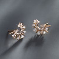 1 Pair Xuping Simple Style Commute Color Block Inlay Alloy Zircon Ear Studs main image 3