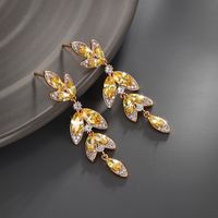 1 Pair Elegant Xuping Sweet Flower Plating Inlay Alloy Artificial Gemstones 18k Gold Plated Drop Earrings main image 4
