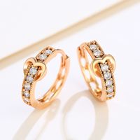 Wholesale Jewelry Xuping Commute Heart Shape Alloy Zircon 18k Gold Plated White Gold Plated Plating Inlay Earrings main image 4