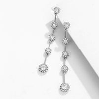 1 Pair Glam Xuping Shiny Tassel Flower Plating Inlay Alloy Copper Alloy Artificial Gemstones White Gold Plated Drop Earrings main image 5