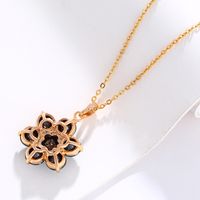 Vintage Style Xuping Flower 18k Gold Plated Artificial Gemstones Copper Alloy Wholesale Pendant Necklace main image 6