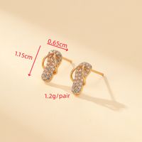 1 Pair Cute Simple Style Shiny Slippers Inlay Copper Zircon Gold Plated Ear Studs main image 3