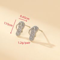 1 Pair Cute Simple Style Shiny Slippers Inlay Copper Zircon Gold Plated Ear Studs main image 4